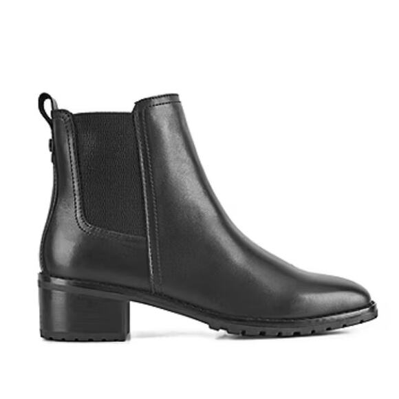 New Easy Spirit Womens Fedra Block Heel Dress Boots Black Leather 8.5M - Picture 2 of 8